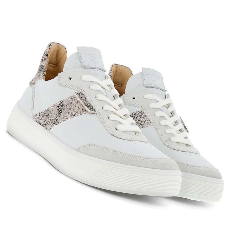 Women's Ecco Street Tray Street Sneakers Grey White | USA 262AHK